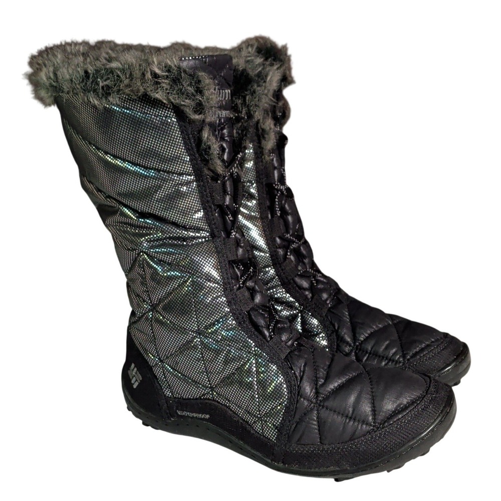 Columbia Minx Mid Boots Womens Size 7.5 Thermal Omni Heat Waterproof Silver Gorp